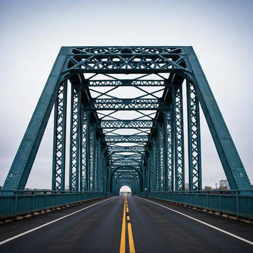 Whimsical rainbow bridge connecting floating islands in a turquoise sky