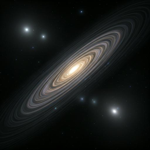 Cosmic space landscape with planets shaped like geometric solids