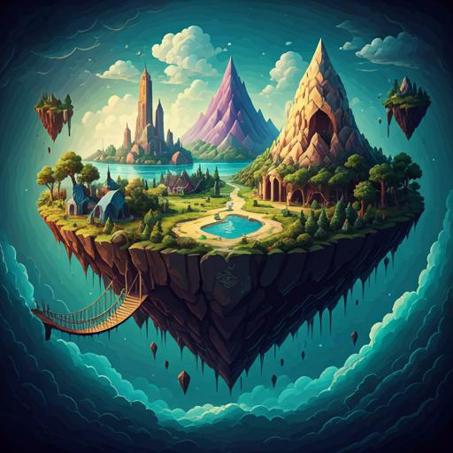 A detailed fantasy map of a magical math kingdom