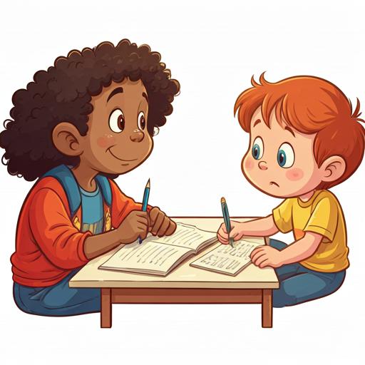 Diverse group of happy elementary school children using tablets